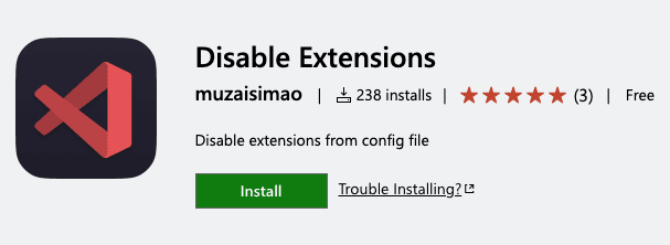 Disable VSCode extensions by project